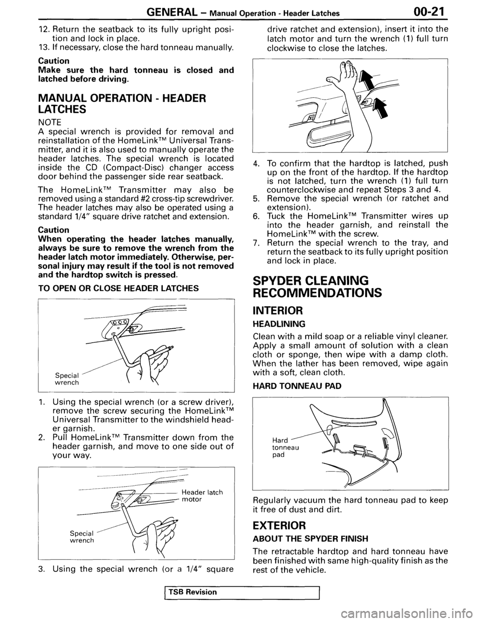 MITSUBISHI SPYDER 1995  Service Manual Supplement 