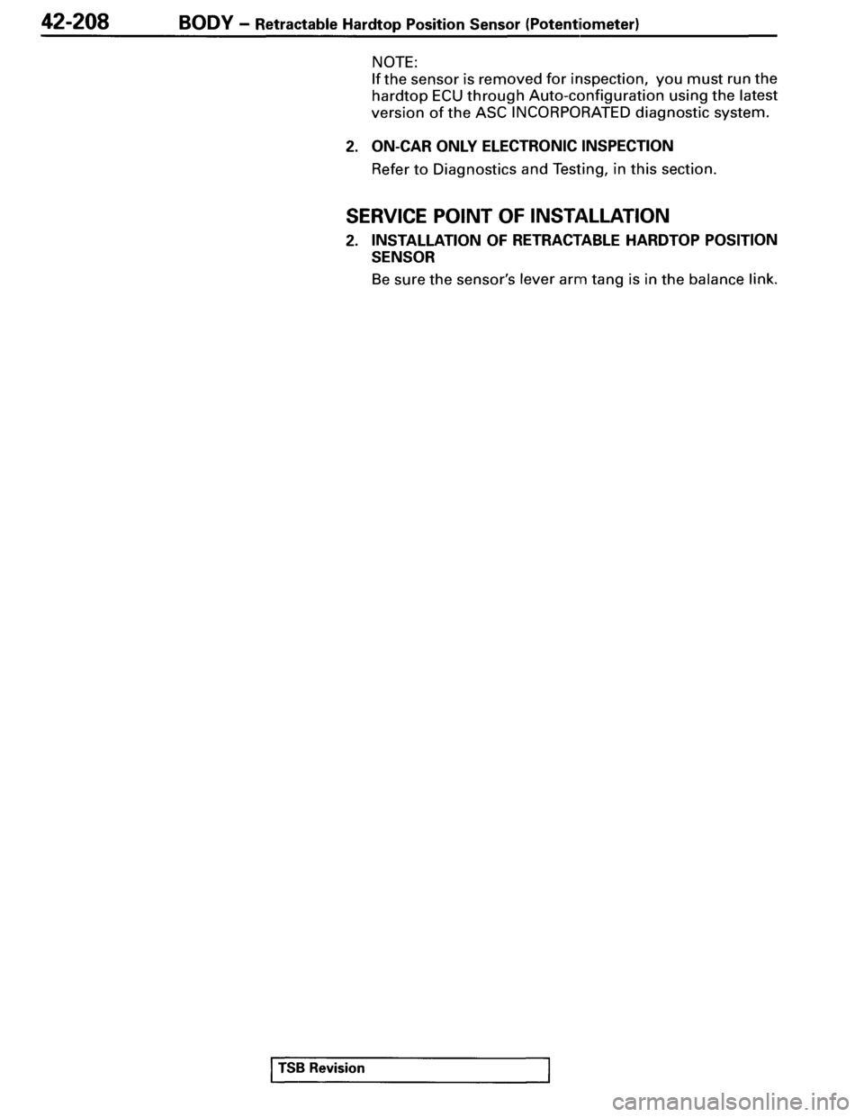 MITSUBISHI SPYDER 1995  Service Manual Supplement 