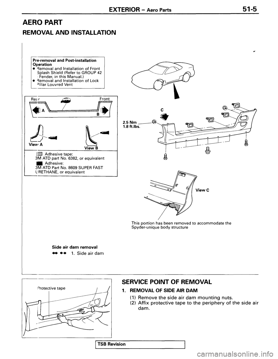 MITSUBISHI SPYDER 1995  Service Manual Supplement 