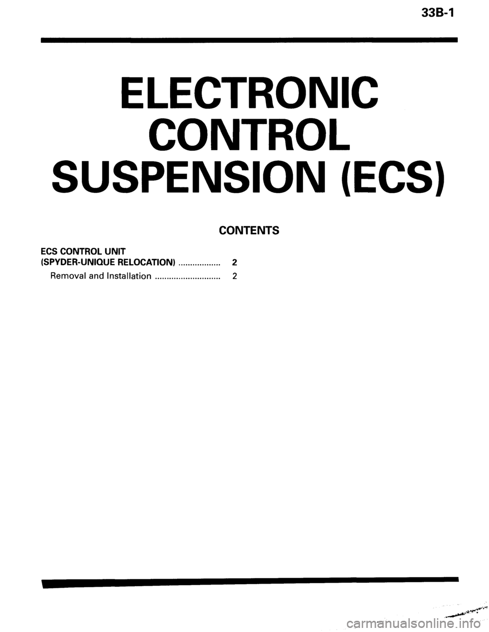 MITSUBISHI SPYDER 1995  Service Manual Supplement 