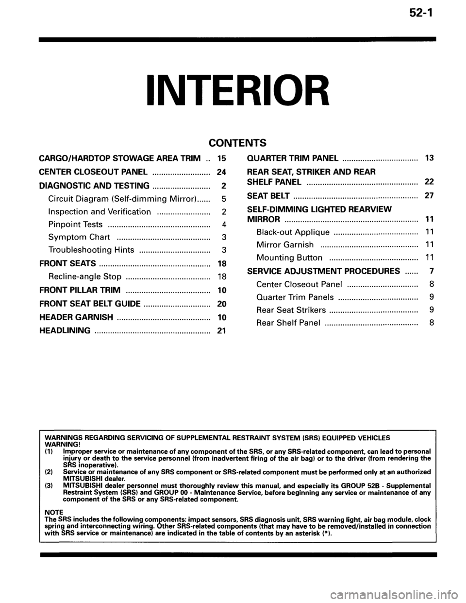 MITSUBISHI SPYDER 1995  Service Manual Supplement 