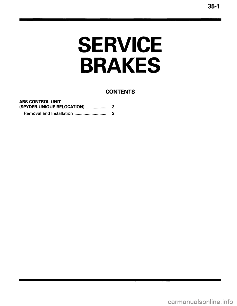 MITSUBISHI SPYDER 1995  Service Manual Supplement 