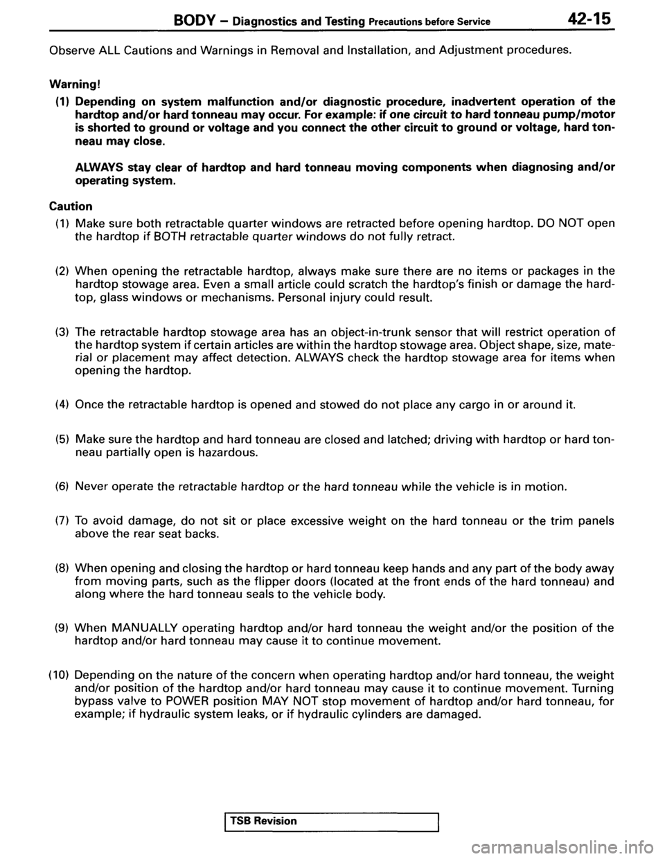 MITSUBISHI SPYDER 1995  Service Manual Supplement 