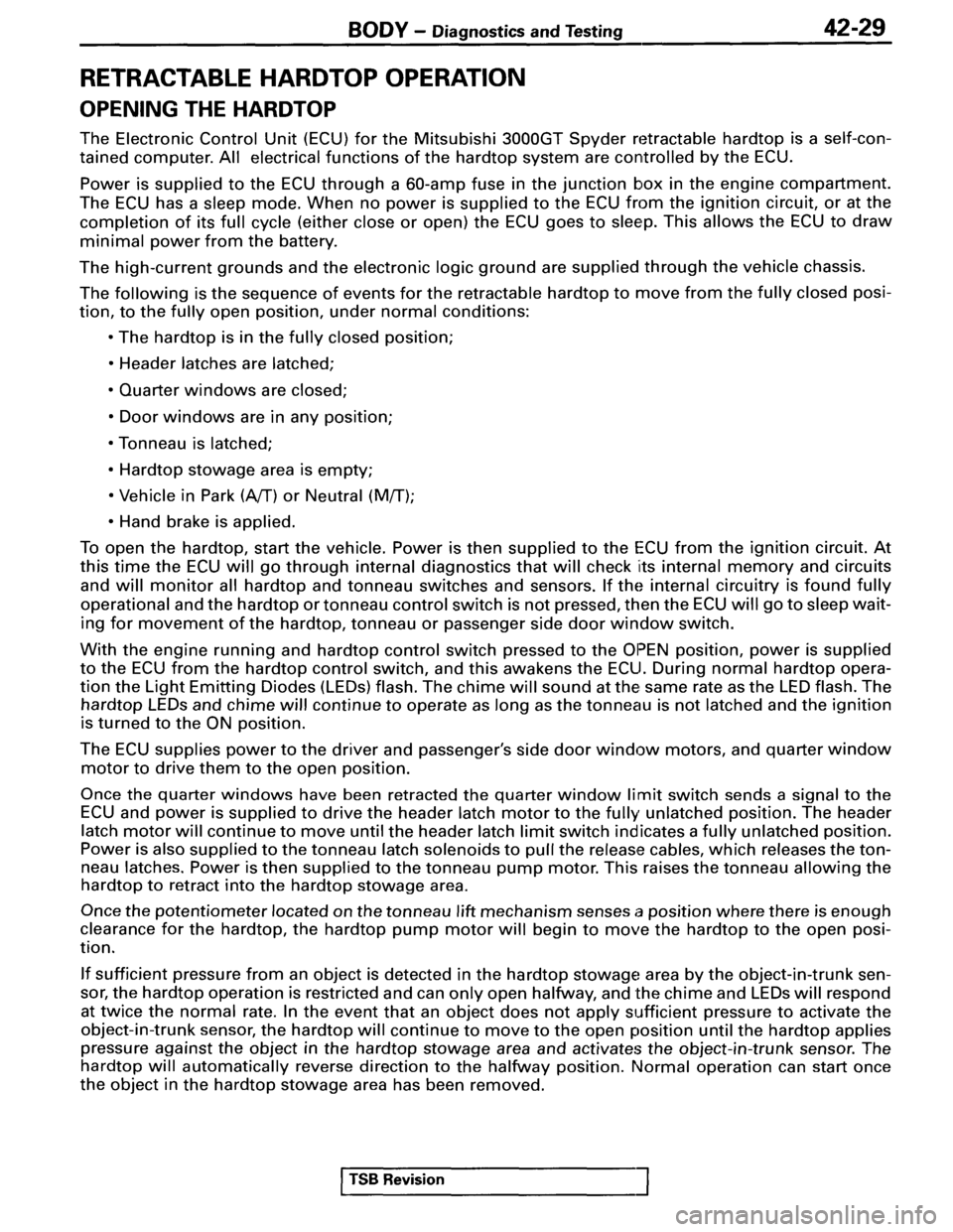 MITSUBISHI SPYDER 1995  Service Manual Supplement 
