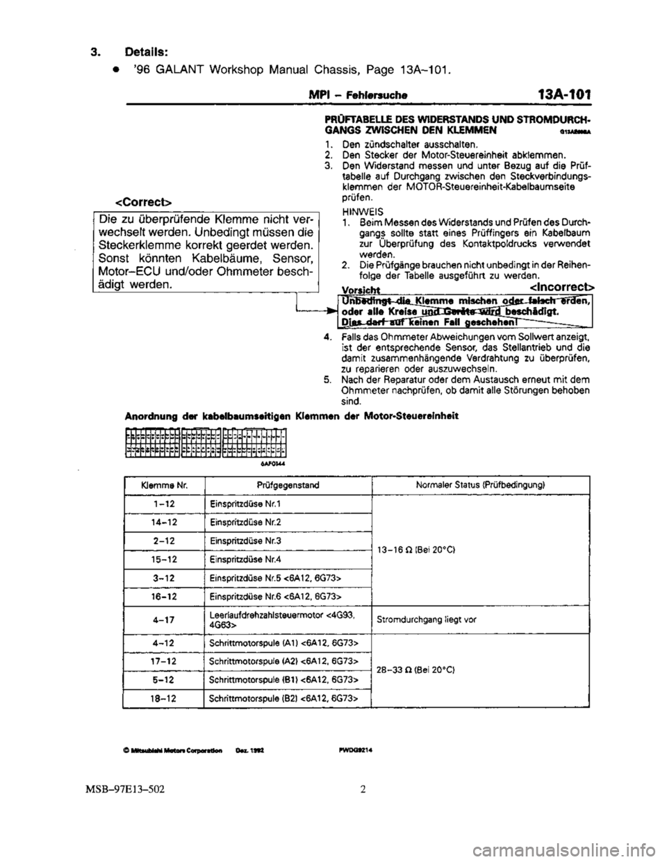 MITSUBISHI TRITON 1997  Workshop Manual 