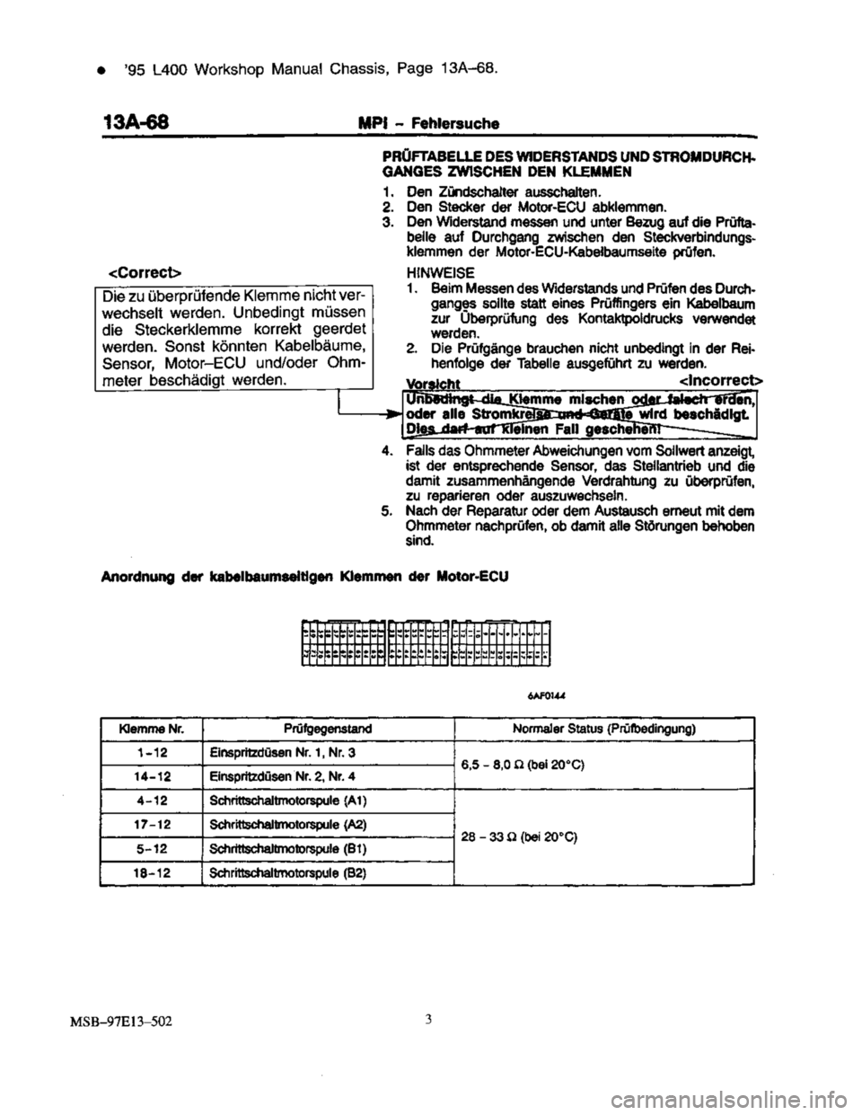 MITSUBISHI TRITON 1997  Workshop Manual 