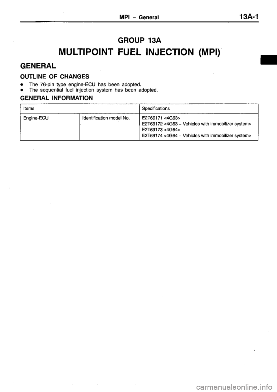 MITSUBISHI TRITON 1997  Workshop Manual 