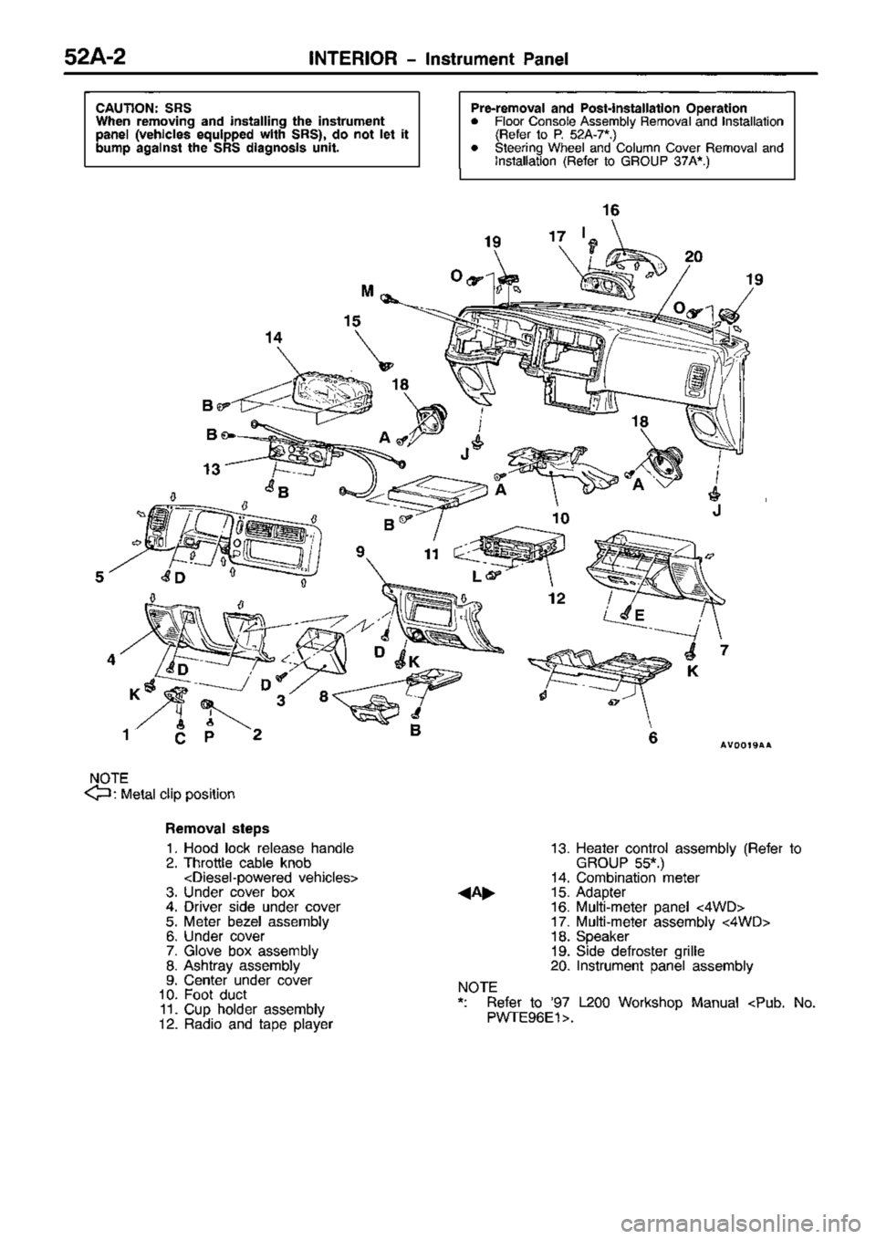 MITSUBISHI TRITON 1997  Workshop Manual 