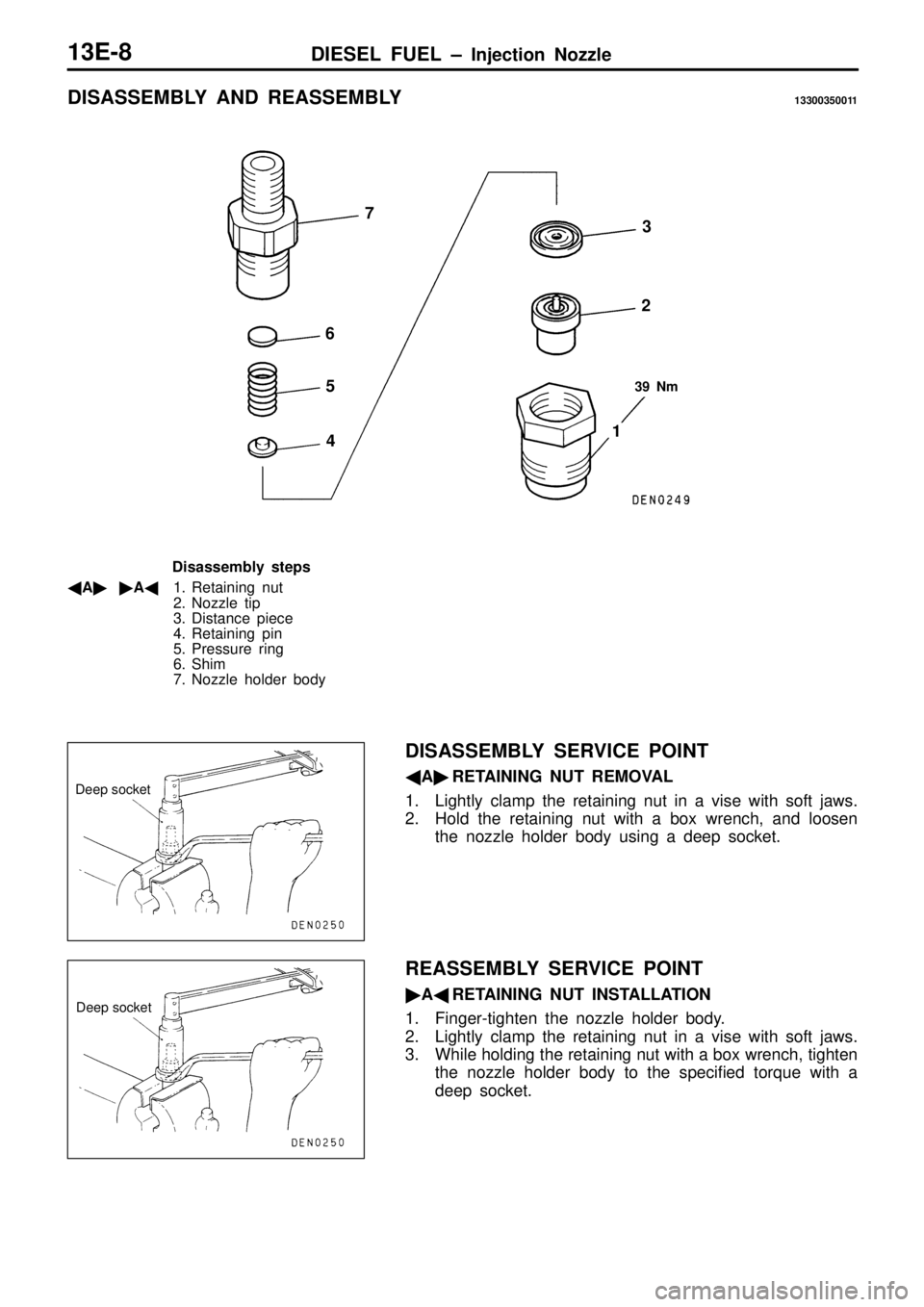 MITSUBISHI TRITON 1997  Workshop Manual D
eep  s o cke t    