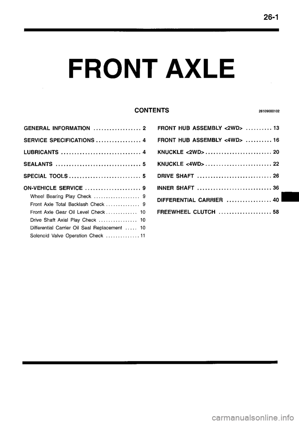 MITSUBISHI TRITON 1997  Workshop Manual 