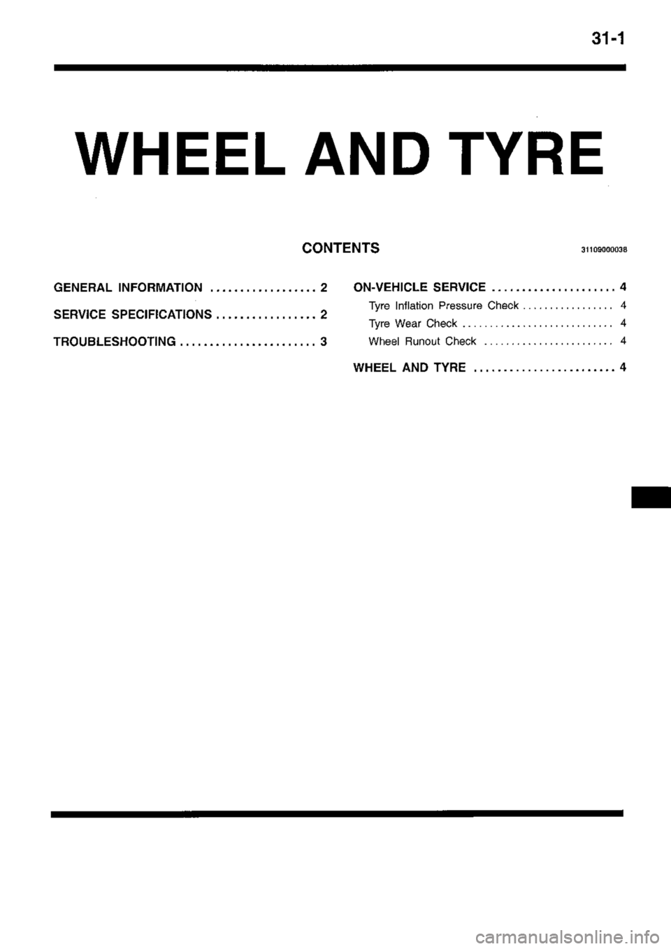 MITSUBISHI TRITON 1997  Workshop Manual 