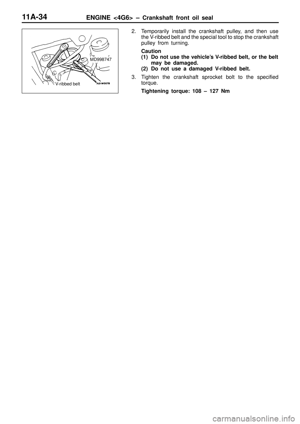 MITSUBISHI TRITON 1997  Workshop Manual V
-rib bed b elt  