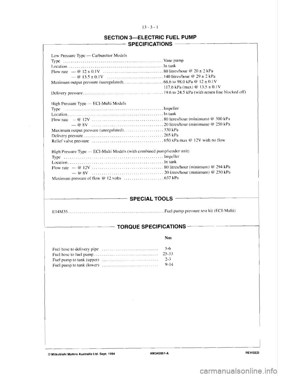MITSUBISHI VERADA 1995  Workshop Manual 