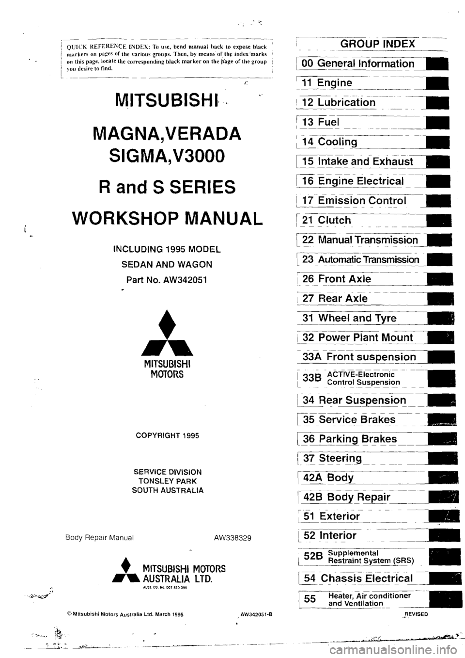 MITSUBISHI VERADA 1995  Workshop Manual 