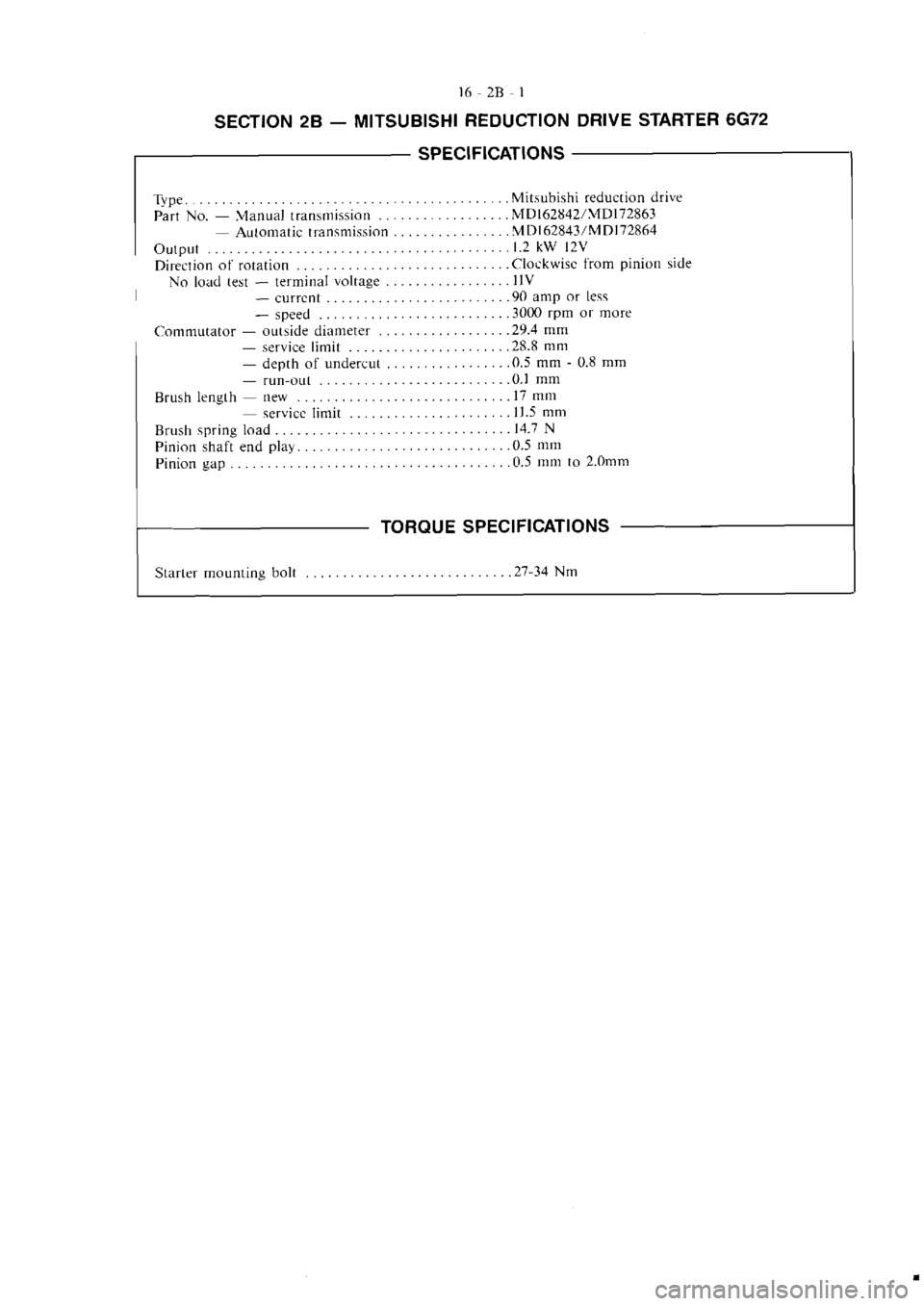 MITSUBISHI VERADA 1995  Workshop Manual 