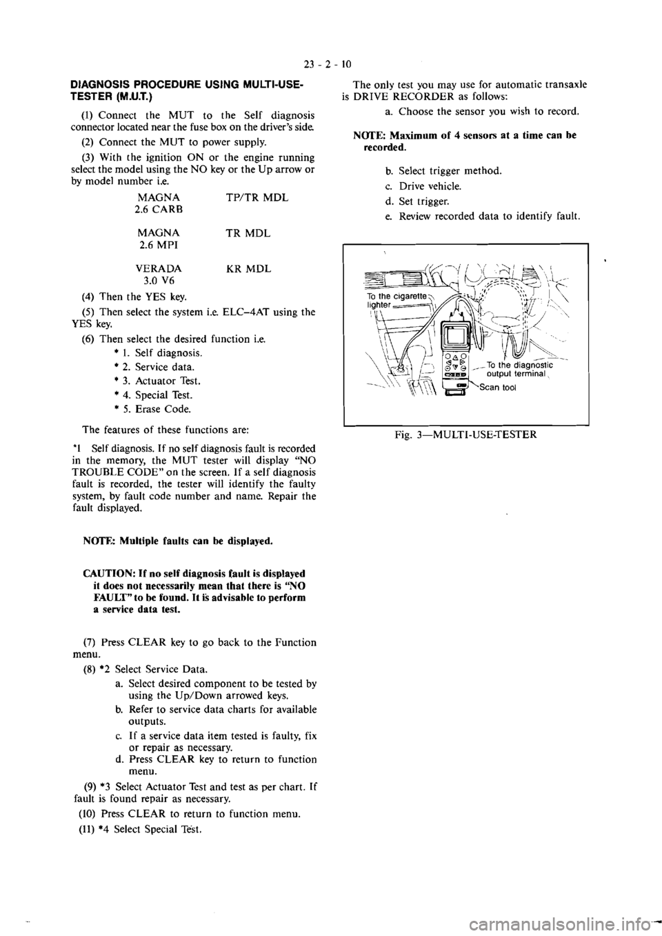 MITSUBISHI VERADA 1995  Workshop Manual 