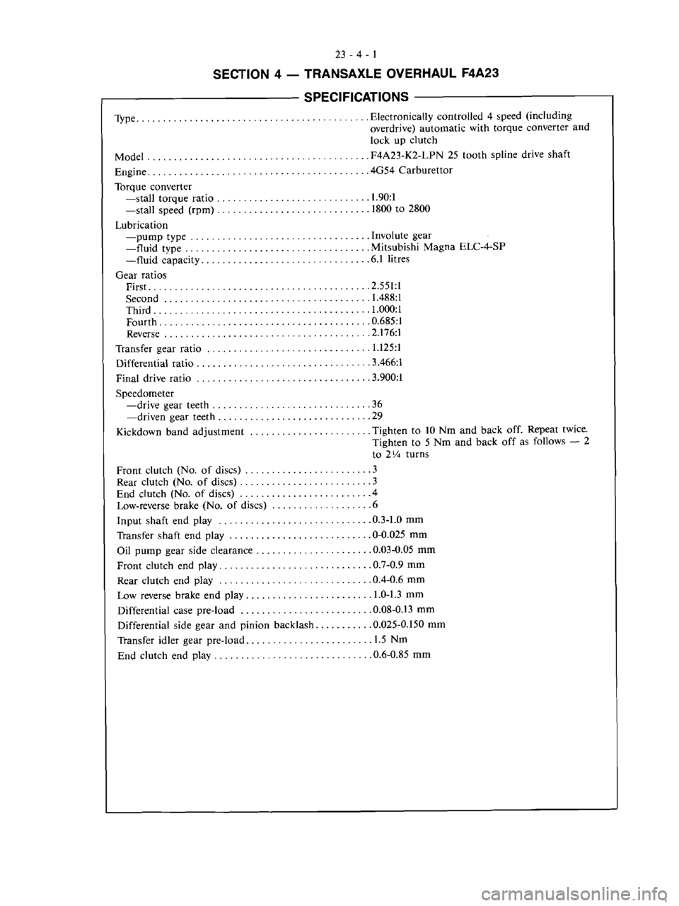 MITSUBISHI VERADA 1995  Workshop Manual 