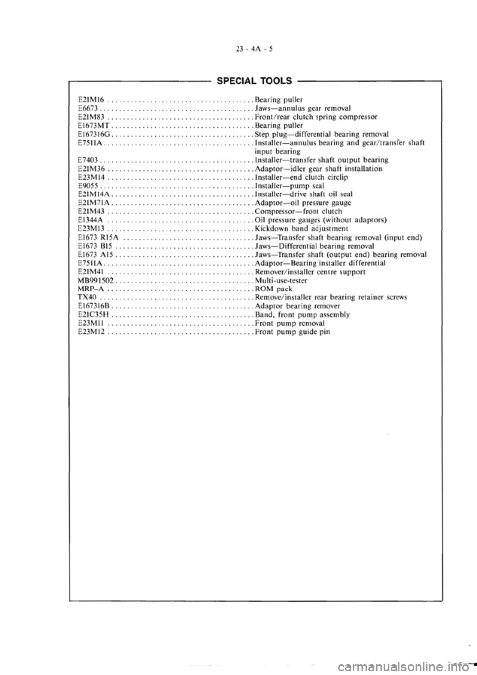 MITSUBISHI VERADA 1995  Workshop Manual 