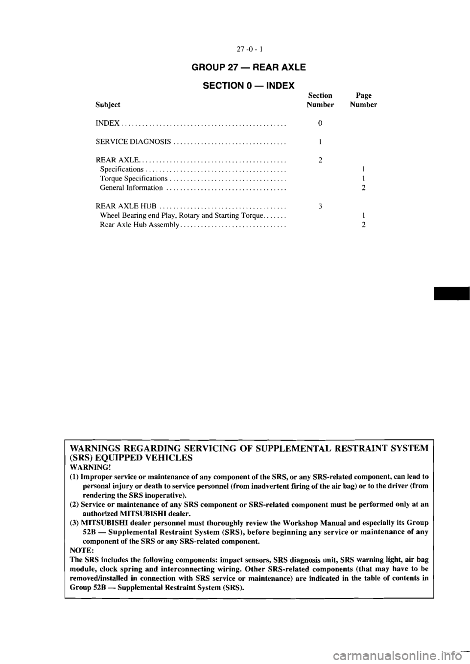 MITSUBISHI VERADA 1995  Workshop Manual 