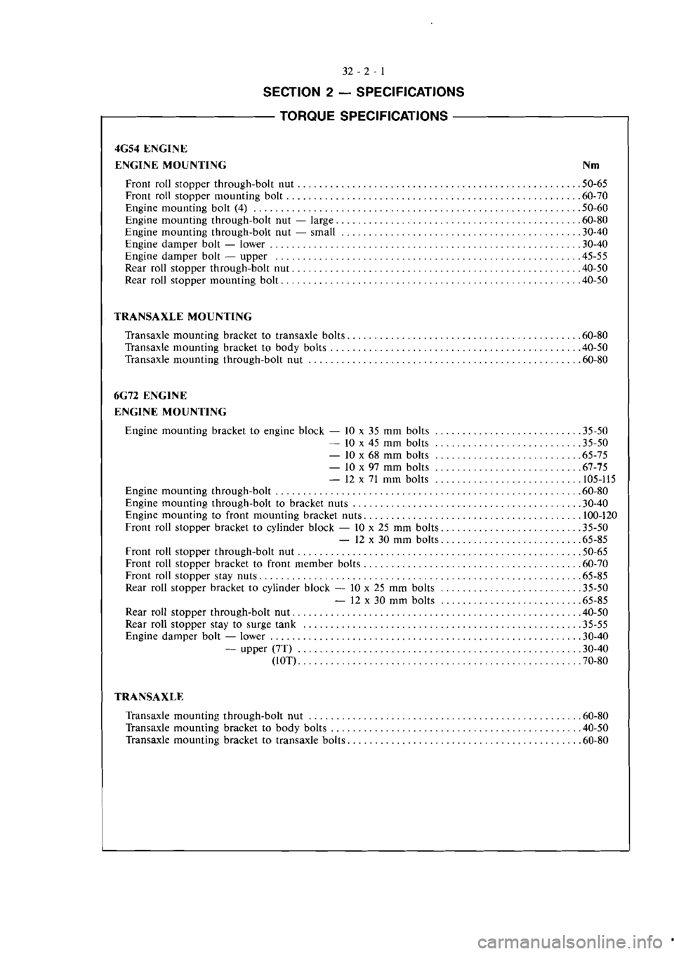 MITSUBISHI VERADA 1995  Workshop Manual 