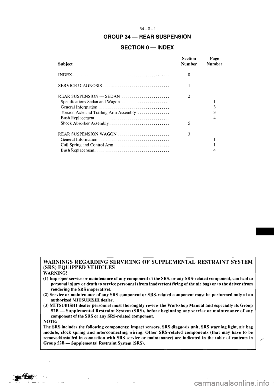 MITSUBISHI VERADA 1995  Workshop Manual 