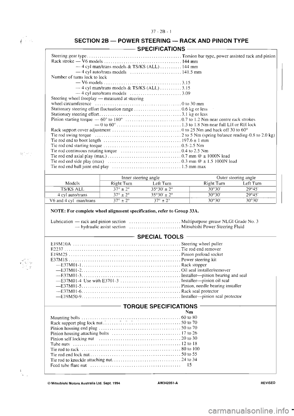 MITSUBISHI VERADA 1995  Workshop Manual 