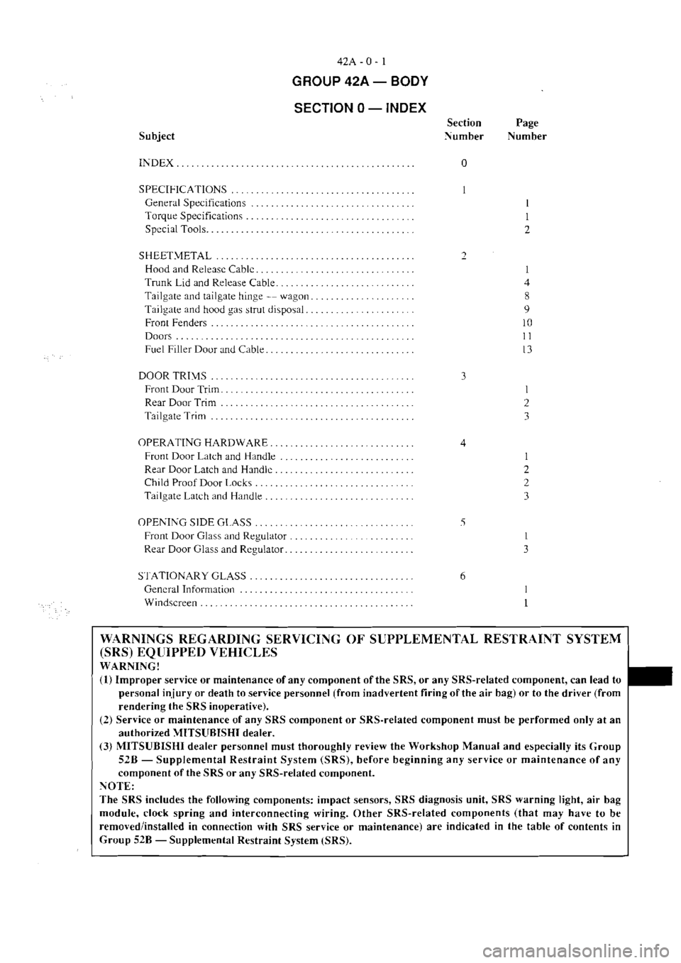 MITSUBISHI VERADA 1995  Workshop Manual 