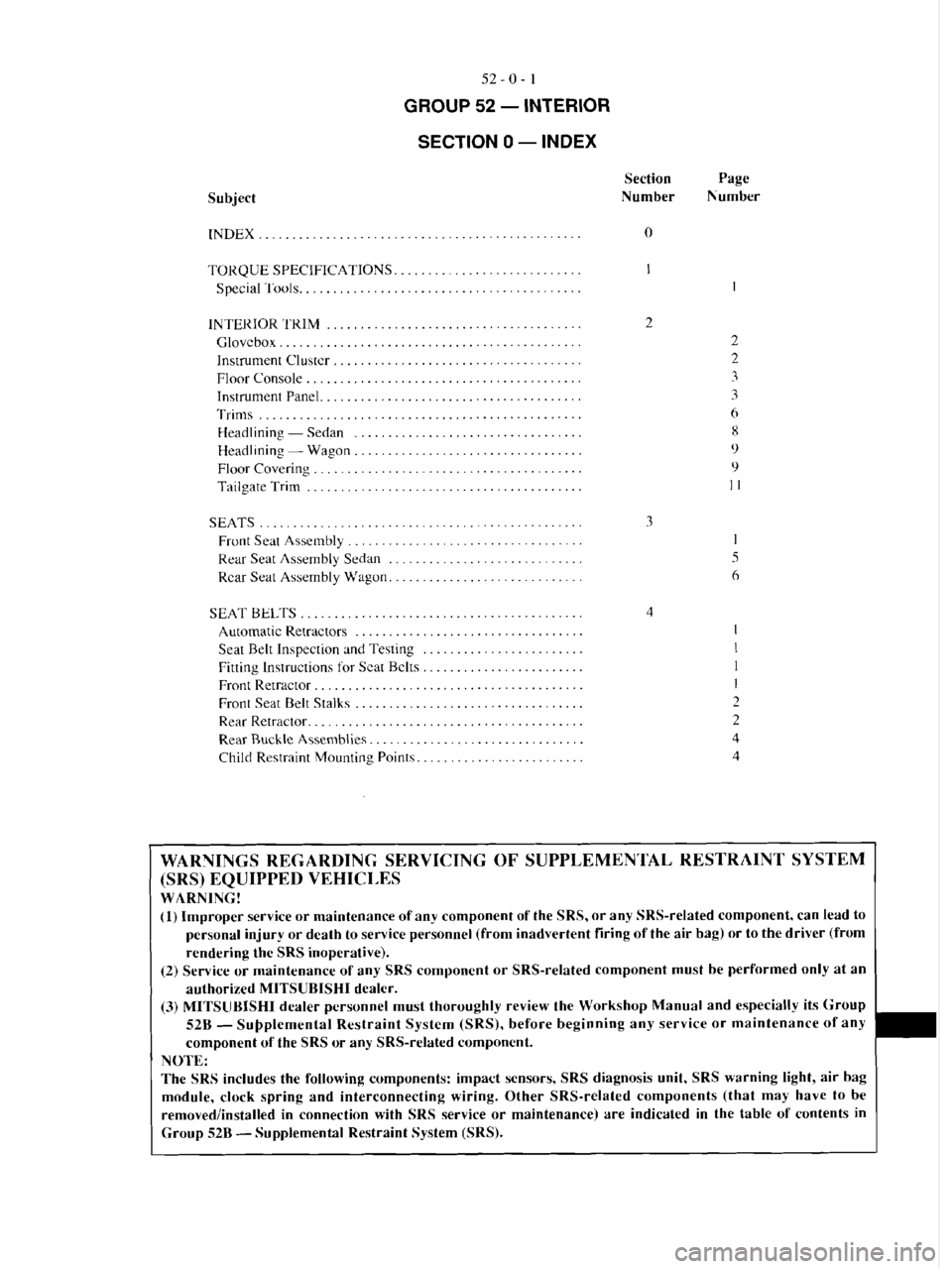 MITSUBISHI VERADA 1995  Workshop Manual 