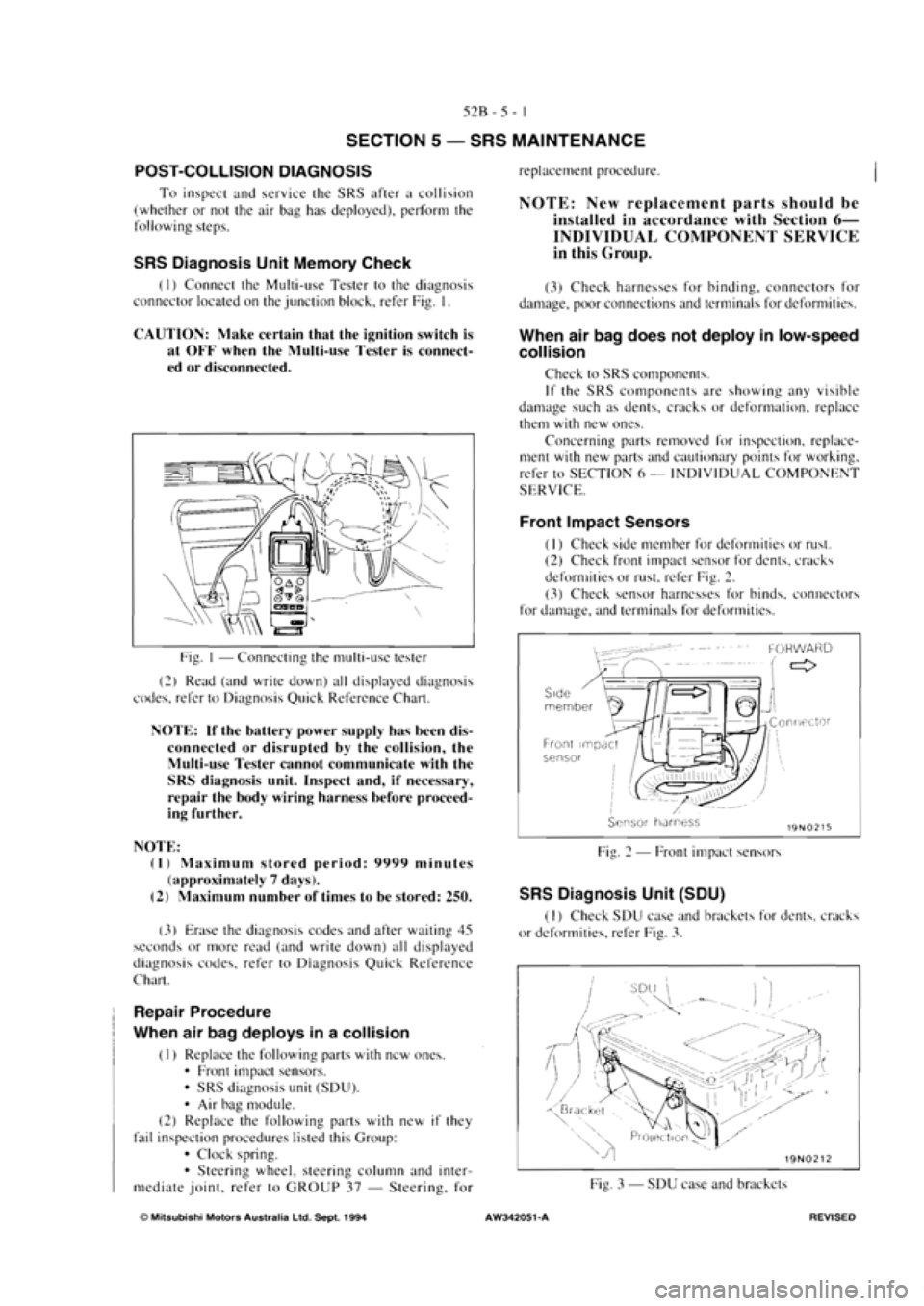 MITSUBISHI VERADA 1995  Workshop Manual 