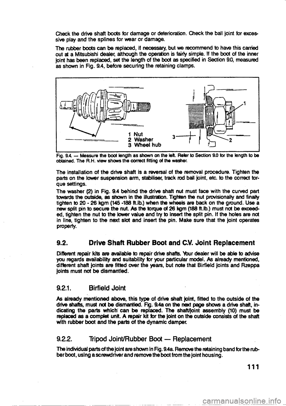 MITSUBISHI SPACE RUNNER 1991  Owners Manual 