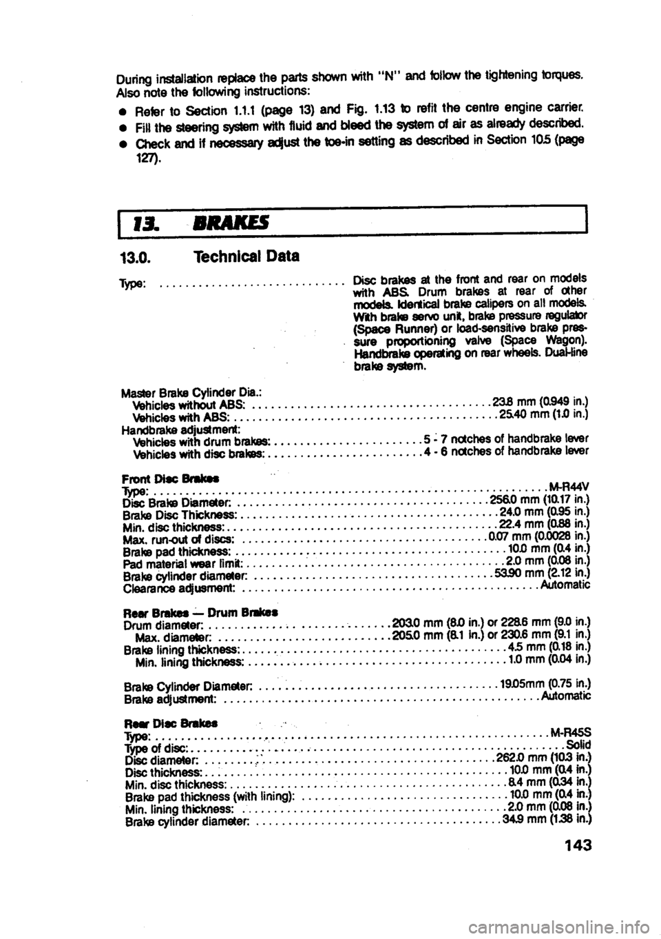 MITSUBISHI SPACE RUNNER 1991  Owners Manual 