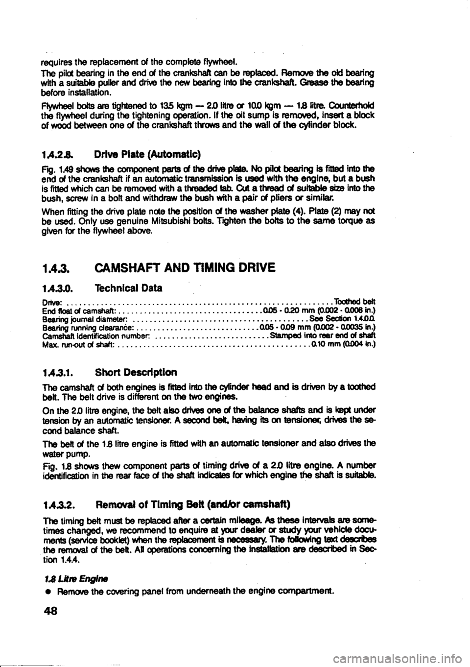 MITSUBISHI SPACE RUNNER 1991  Owners Manual 