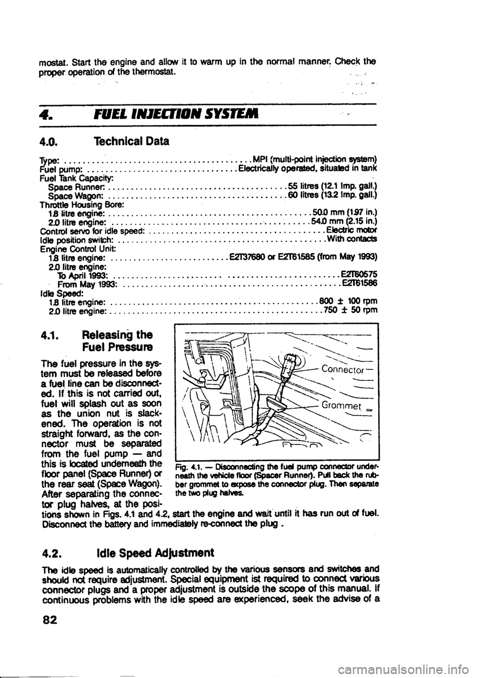 MITSUBISHI SPACE RUNNER 1991  Owners Manual 