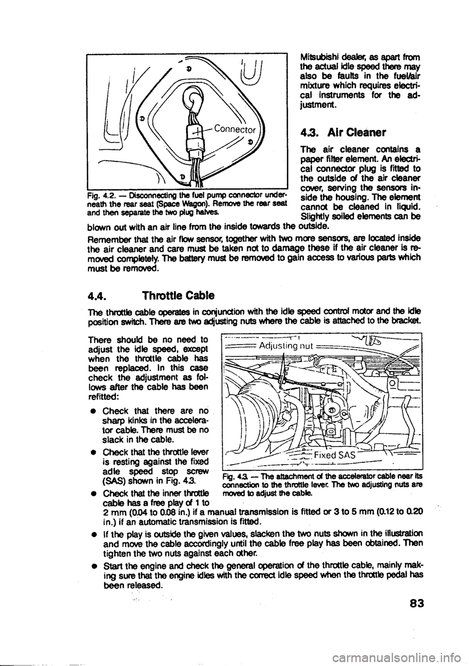 MITSUBISHI SPACE RUNNER 1991  Owners Manual 