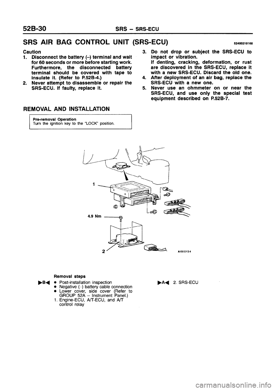 MITSUBISHI GALANT 1997 8.G Workshop Manual 