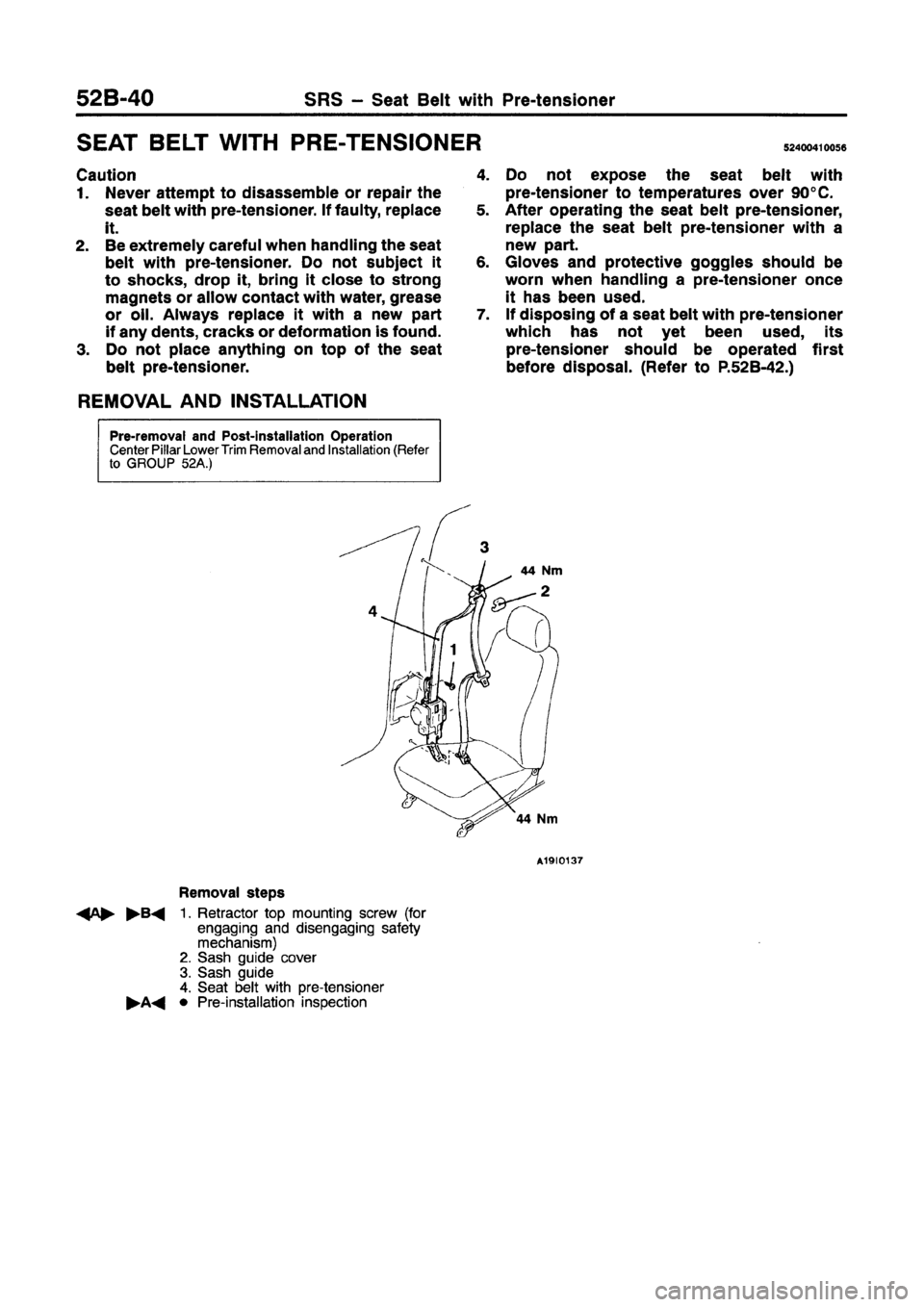 MITSUBISHI GALANT 1997 8.G Workshop Manual 