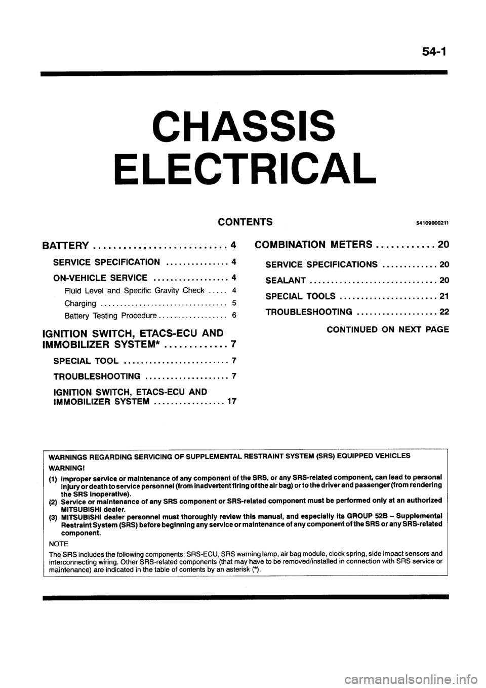 MITSUBISHI GALANT 1997 8.G Workshop Manual 