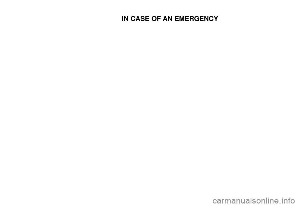 KIA Rio 2003 1.G Owners Manual IN CASE OF AN EMERGENCY
    