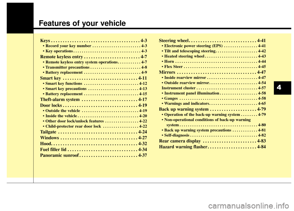 KIA Sportage 2015 QL / 4.G Owners Manual Features of your vehicle
Keys . . . . . . . . . . . . . . . . . . . . . . . . . . . . . . . . . . . . \
. . 4-3
• Record your key number . . . . . . . . . . . . . . . . . . . . . . . 4-3
. . . . . KIA Sportage 2015 QL / 4.G Owners Manual Features of your vehicle
Keys . . . . . . . . . . . . . . . . . . . . . . . . . . . . . . . . . . . . \
. . 4-3
• Record your key number . . . . . . . . . . . . . . . . . . . . . . . 4-3
. . . . .