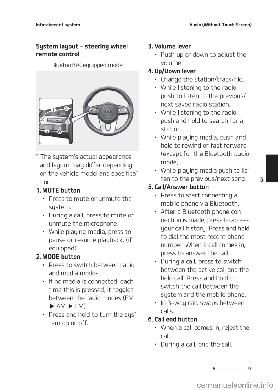 KIA SELTOS 2020  Owners Manual �
�
�
�*�O�G�P�U�B�J�O�N�F�O�U��T�Z�T�U�F�N�"�V�E�J�P��	�8�J�U�I�P�V�U��5�P�V�D�I��4�D�S�F�F�O�

�4�Z�T�U�F�N��M�B�Z�P�V�U�LÍ��T�U�F�F�S�J�O�H��X�I�F�F�M�
�S�F�N�P�U�F��D�P�O�U�S�P�M
�#�