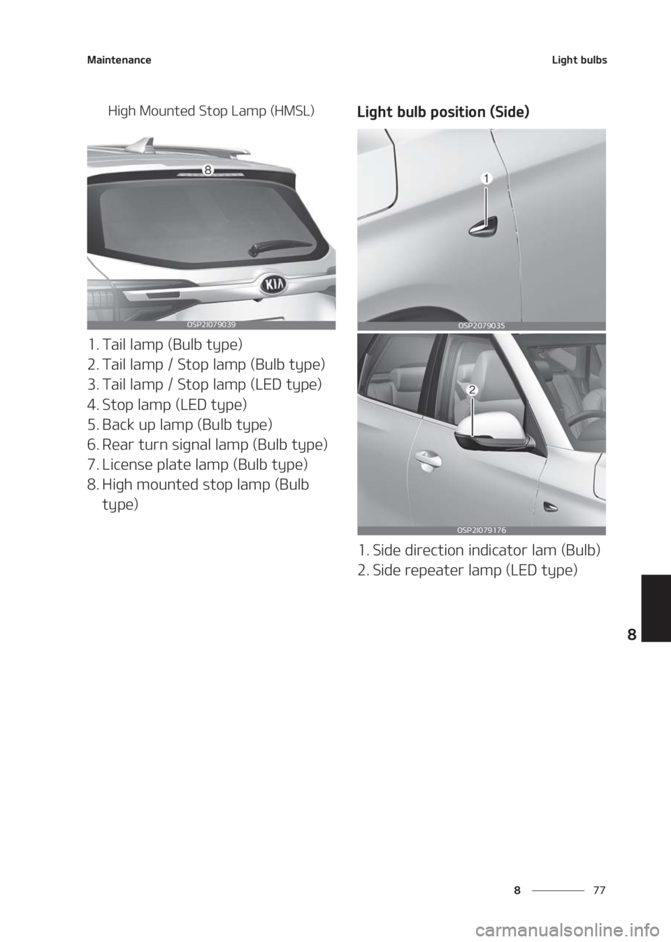 KIA SELTOS 2020  Owners Manual ��
�
�
�.�B�J�O�U�F�O�B�O�D�F�-�J�H�I�U��C�V�M�C�T
�)�J�H�I��.�P�V�O�U�F�E��4�U�P�Q��-�B�N�Q��	�)�.�4�-�

�� �5�B�J�M��M�B�N�Q��	�#�V�M�C��U�Z�Q�F�

�� �5�B�J�M��M�B�N�Q����4�U�P�Q