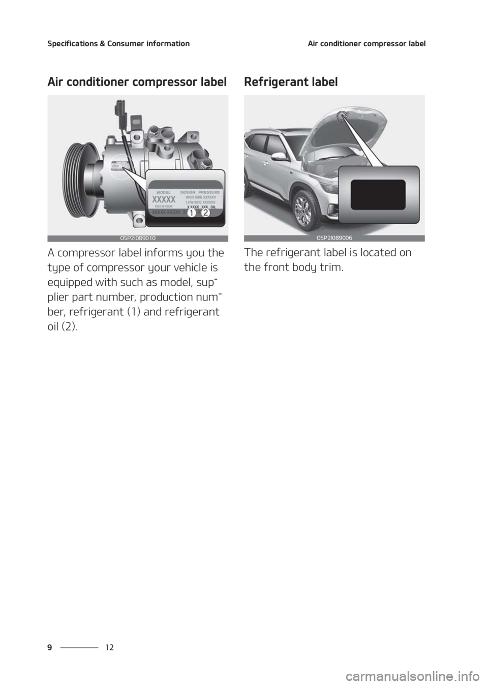 KIA SELTOS 2020  Owners Manual �4�Q�F�D�J�G�J�D�B�U�J�P�O�T����$�P�O�T�V�N�F�S��J�O�G�P�S�N�B�U�J�P�O
�� �
�"�J�S��D�P�O�E�J�U�J�P�O�F�S��D�P�N�Q�S�F�T�T�P�S��M�B�C�F�M
�"�J�S��D�P�O�E�J�U�J�P�O�F�S��D�P�N�Q�S�F�T�T�P�S