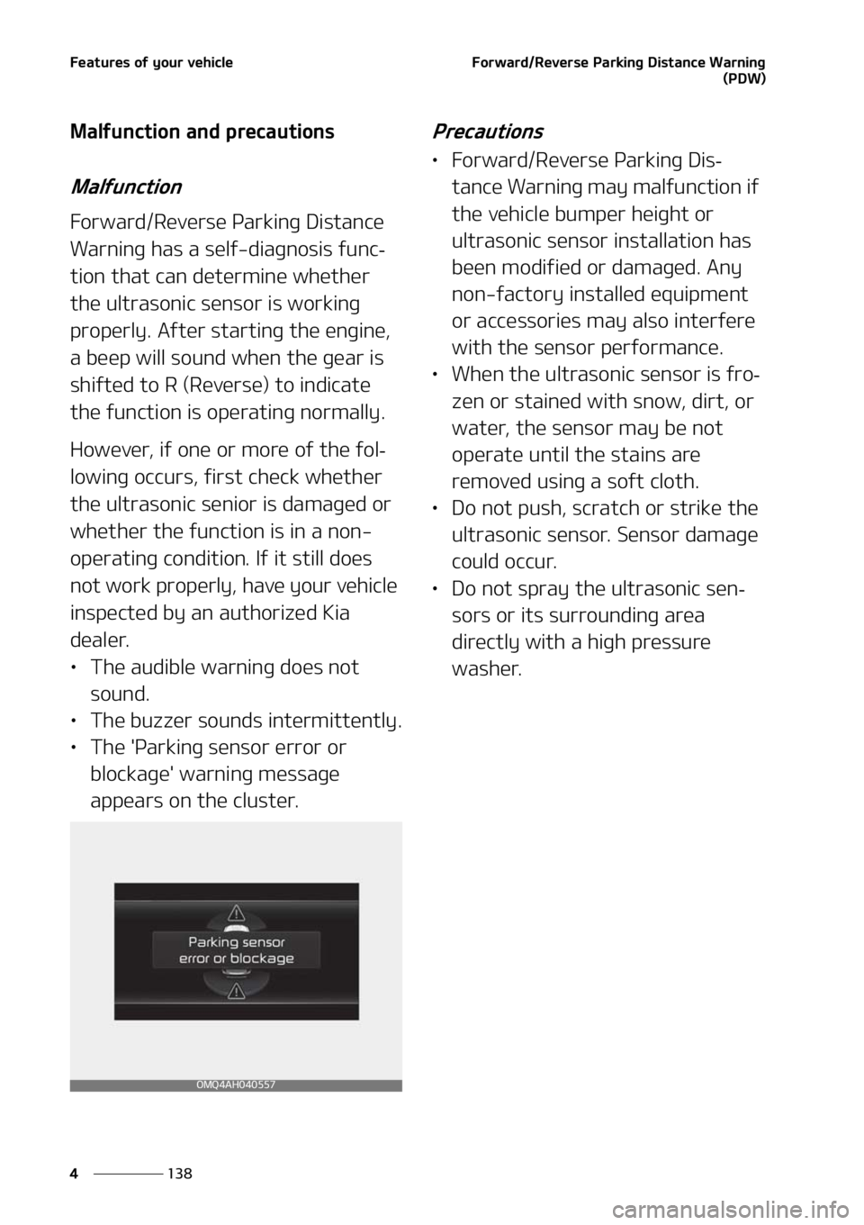KIA SORENTO 2020  Owners Manual ��F�B�U�V�S�F�T��P�G��Z�P�V�S��W�F�I�J�D�M�F
���
�
��P�S�X�B�S�E��3�F�W�F�S�T�F��1�B�S�L�J�O�H��%�J�T�U�B�O�D�F��8�B�S�O�J�O�H
�	�1�%�8�

�.�B�M�G�V�O�D�U�J�P�O��B�O�E��Q�S�F�D�B�V�U�J�