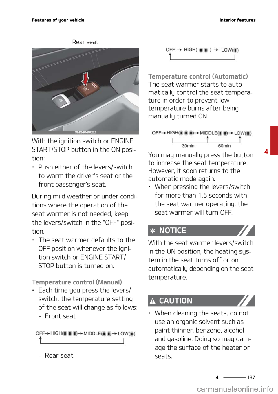 KIA SORENTO 2020  Owners Manual ���
�
�
��F�B�U�V�S�F�T��P�G��Z�P�V�S��W�F�I�J�D�M�F�*�O�U�F�S�J�P�S��G�F�B�U�V�S�F�T
�3�F�B�S��T�F�B�U
�8�J�U�I��U�I�F��J�H�O�J�U�J�P�O��T�X�J�U�D�I��P�S��&�/�(�*�/�&�
�4�5�"�3�5��4