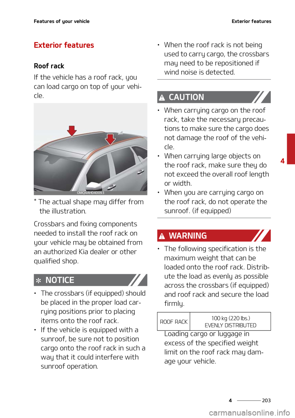 KIA SORENTO 2020  Owners Manual ���
�
�
��F�B�U�V�S�F�T��P�G��Z�P�V�S��W�F�I�J�D�M�F�&�Y�U�F�S�J�P�S��G�F�B�U�V�S�F�T
�&�Y�U�F�S�J�P�S��G�F�B�U�V�S�F�T
�3�P�P�G��S�B�D�L
�*�G��U�I�F��W�F�I�J�D�M�F��I�B�T��B��S�P�P�G
