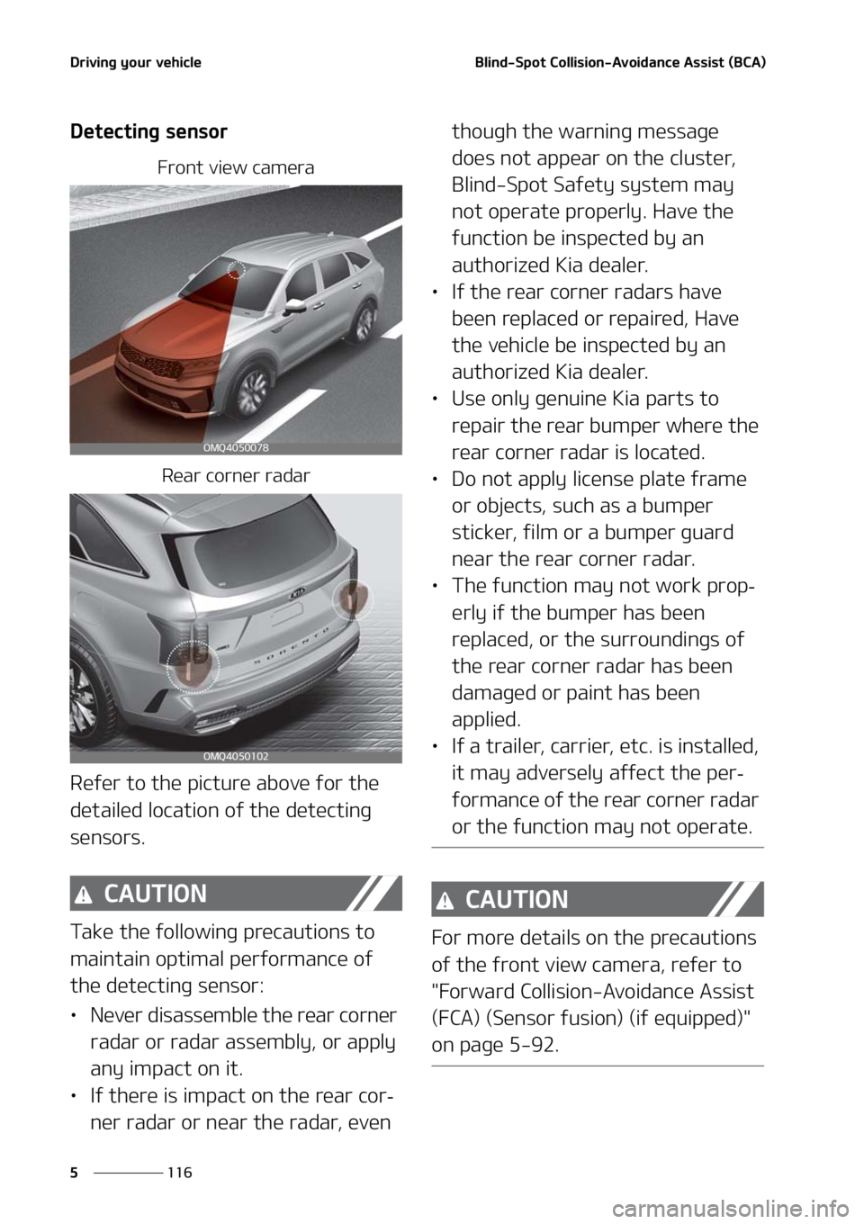 KIA SORENTO 2020  Owners Manual �%�S�J�W�J�O�H��Z�P�V�S��W�F�I�J�D�M�F
���
�
�#�M�J�O�E��4�Q�P�U��$�P�M�M�J�T�J�P�O��"�W�P�J�E�B�O�D�F��"�T�T�J�T�U��	�#�$�"�

�%�F�U�F�D�U�J�O�H��T�F�O�T�P�S
��S�P�O�U��W�J�F�X��D�B�N�