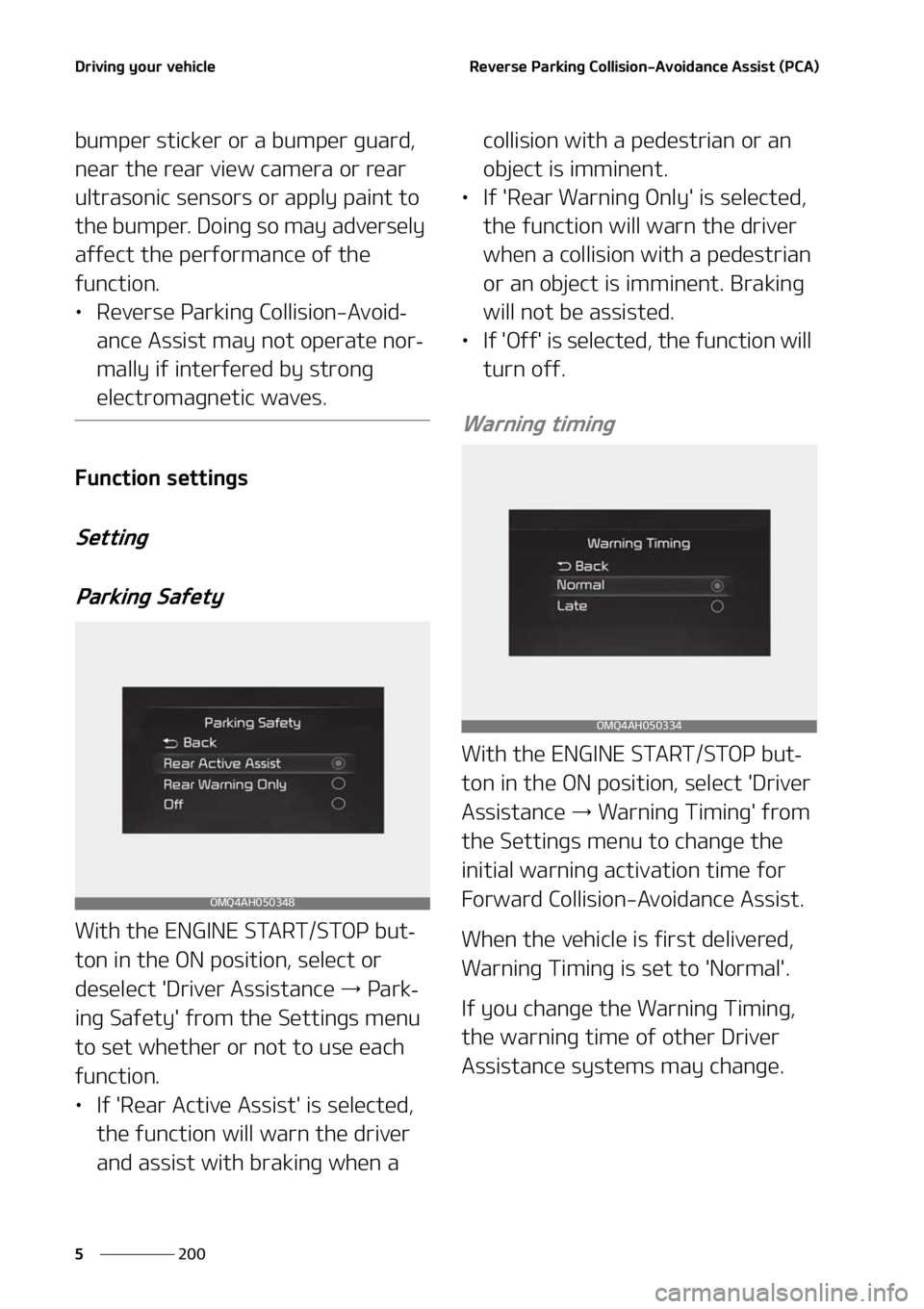 KIA SORENTO 2020  Owners Manual �%�S�J�W�J�O�H��Z�P�V�S��W�F�I�J�D�M�F
���
�
�3�F�W�F�S�T�F��1�B�S�L�J�O�H��$�P�M�M�J�T�J�P�O��"�W�P�J�E�B�O�D�F��"�T�T�J�T�U��	�1�$�"�

�C�V�N�Q�F�S��T�U�J�D�L�F�S��P�S��B��C�V�N�Q�F�S