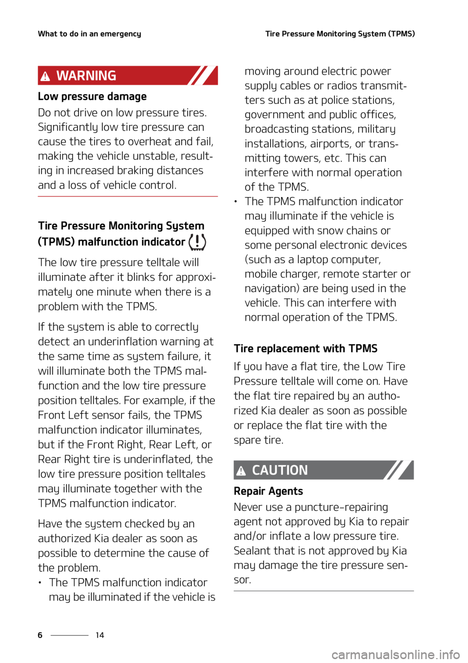 KIA SORENTO 2020  Owners Manual �8�I�B�U��U�P��E�P��J�O��B�O��F�N�F�S�H�F�O�D�Z
��
�
�5�J�S�F��1�S�F�T�T�V�S�F��.�P�O�J�U�P�S�J�O�H��4�Z�T�U�F�N��	�5�1�.�4�

�8�" �3 �/ �* �/ �(
�-�P�X��Q�S�F�T�T�V�S�F��E�B�N�B�H�F
�%�