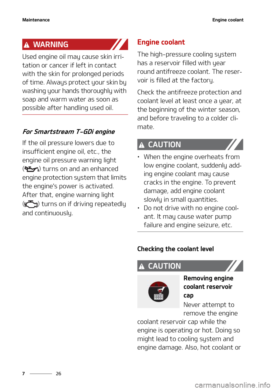 KIA SORENTO 2020  Owners Manual �.�B�J�O�U�F�O�B�O�D�F
��
�
�&�O�H�J�O�F��D�P�P�M�B�O�U
�8�" �3 �/ �* �/ �(
�6�T�F�E��F�O�H�J�O�F��P�J�M��N�B�Z��D�B�V�T�F��T�L�J�O��J�S�S�J-
�U�B�U�J�P�O��P�S��D�B�O�D�F�S��J�G��M�F�G�U