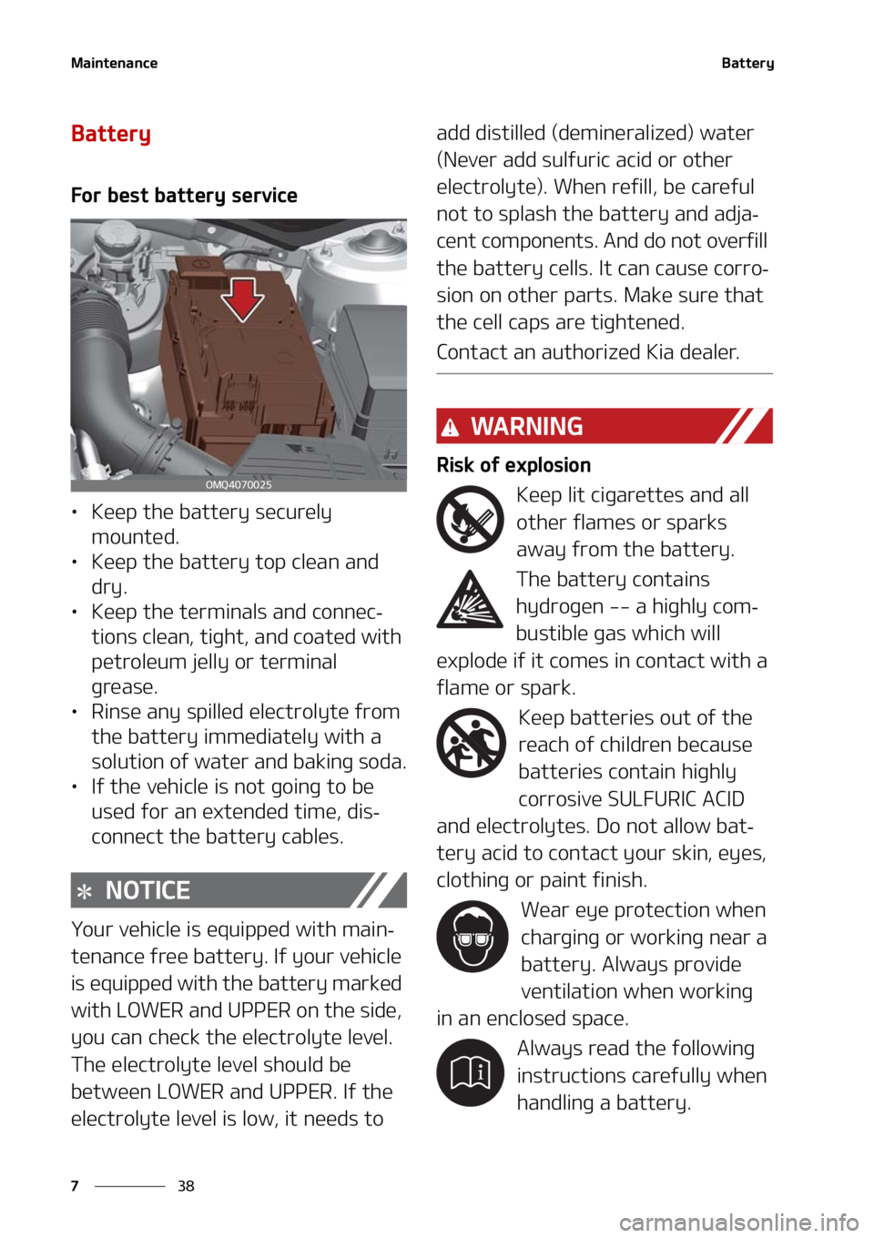 KIA SORENTO 2020  Owners Manual �.�B�J�O�U�F�O�B�O�D�F
��
�
�#�B�U�U�F�S�Z
�#�B�U�U�F�S�Z
��P�S��C�F�T�U��C�B�U �U�F�S�Z��T�F�S�W�J�D�F
LÜ�,�F�F�Q��U�I�F��C�B�U�U�F�S�Z��T�F�D�V�S�F�M�Z�
�N�P�V�O�U�F�E�
LÜ �,�F�F�Q��U